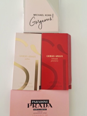 Perfume samples pack with Michael Kors, Armani, Prada testers