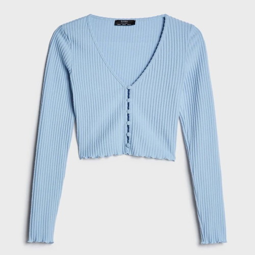 Bershka knitted cardigan like new, blue turquoise, XS