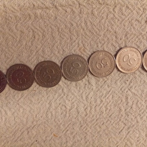 Half Mark coins like new, set of 7
