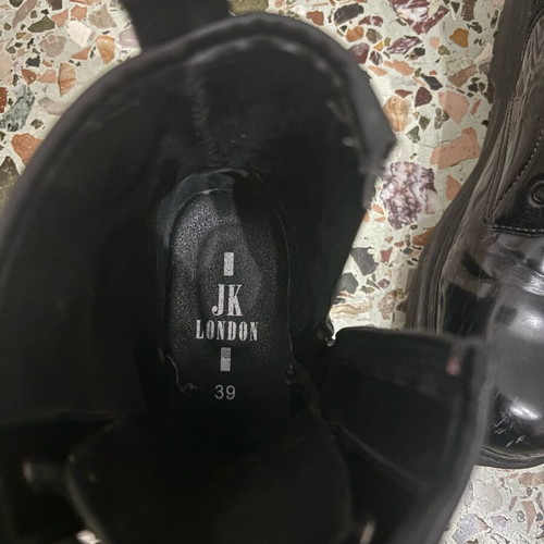 JK London women's black boots with chunky sole like new