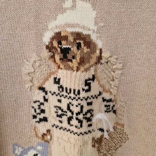 Polo Ralph Lauren bear sweater like new, beige
