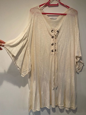 Zara blouse dress like new, beige woven fabric size M