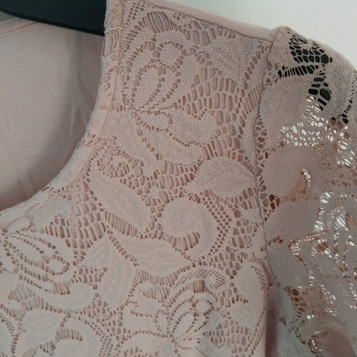 Pink lace blouse 3/4 sleeves like new, size XL