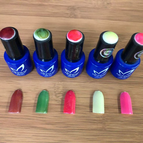 Gel polish set 5 pieces 5 ml new, stained glass colors