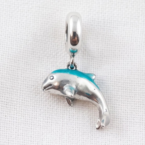 Pandora Dolphin Charm S925 New, Blue and Silver