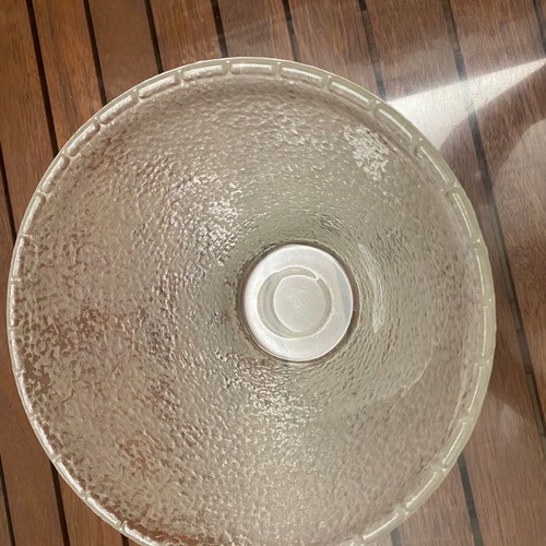 Glass salad bowl new large frosted glass