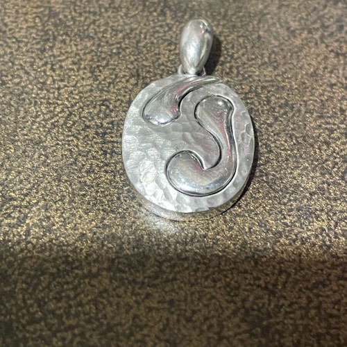 Silver 925 pendant used, hammered