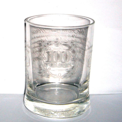 Famous Grouse 100 Years whisky glass, rare collectible