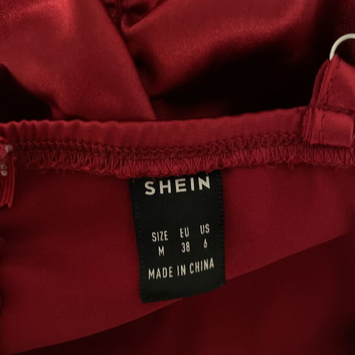 Shein red satin tight summer dress, size M