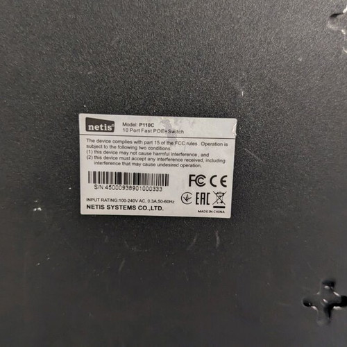 Netis P110C unmanaged L2 PoE+ switch with 10 Ethernet ports like new