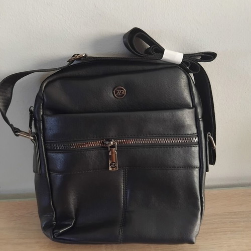 Blue Mount μαύρο ανδρικό τσαντάκι ώμου καινούργιο, eco-leather