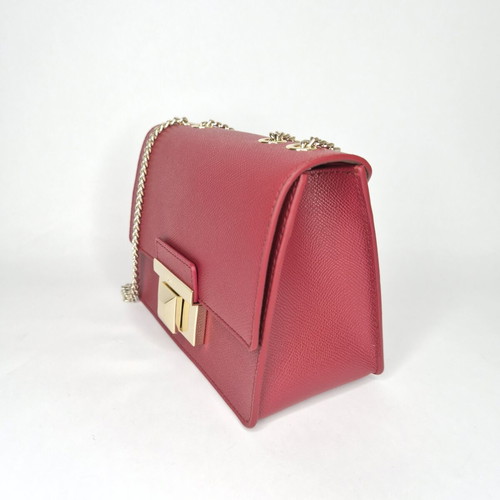 Furla Venere Mini Bag new, red leather crossbody with gold chain
