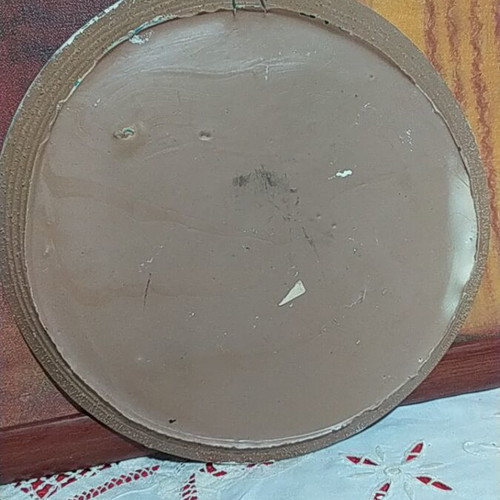 Handmade decorative wall plate, clay