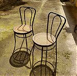  Καρέκλες - καθίσματα μεταλλικά τύπου Βιέννης με ψάθα