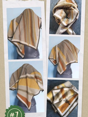 Πουφώδης μαντήλα τύπου μαντίλι σαν καινούργια σε αφηρημένα χρώματα