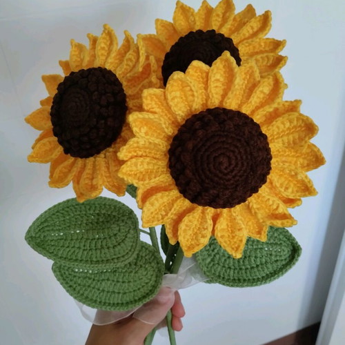 Crocheted sunflower new large flower sun
