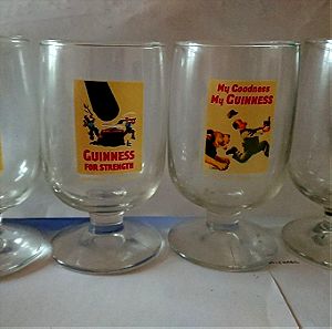 GUINNESS ORIGINAL BEER - SET OF 4 STEMMED GOBLET GLASS ES  DATED 1996 - ΣΕΤ 4 ΔΙΑΦΟΡΕΤΙΚΑ ΣΥΛΛΕΚΤΙΚΑ ΠΟΤΗΡΙΑ ΜΠΥΡΑΣ ΜΕ ΛΑΙΜΟ * RARE - ΣΠΑΝΙΑ *