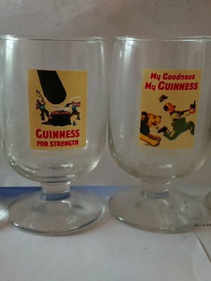 GUINNESS ORIGINAL BEER - SET OF 4 STEMMED GOBLET GLASS ES  DATED 1996 - ΣΕΤ 4 ΔΙΑΦΟΡΕΤΙΚΑ ΣΥΛΛΕΚΤΙΚΑ ΠΟΤΗΡΙΑ ΜΠΥΡΑΣ ΜΕ ΛΑΙΜΟ * RARE - ΣΠΑΝΙΑ *