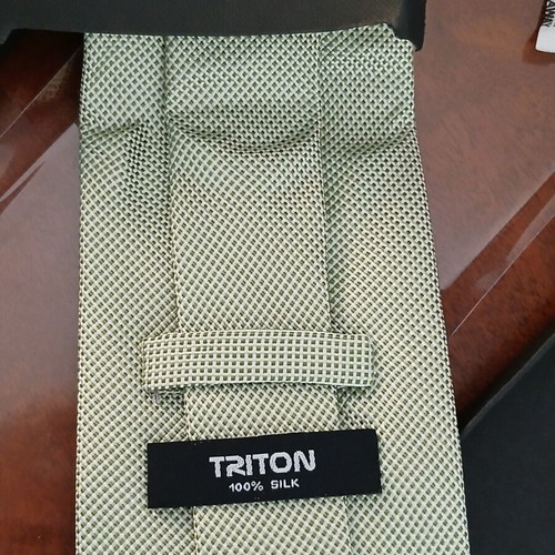 Triton silk tie new turquoise in box