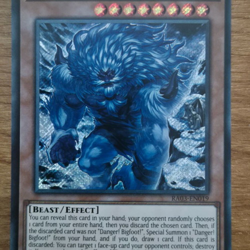 Danger! Bigfoot! RA03 Secret Rare 1st Edition Near Mint