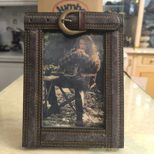 Vintage photo frame like new with decorative strap and embossed design