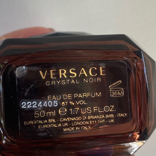 Versace Crystal Noir Eau de Parfum 50ml empty bottle used