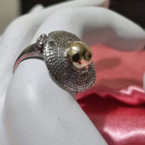Silver ring 950 like new, sombrero shape, size 16 (56)