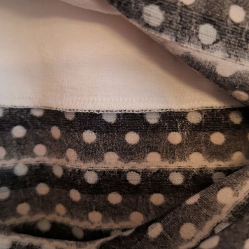 Top Line sleeveless blouse used, XL, black and white with polka dots