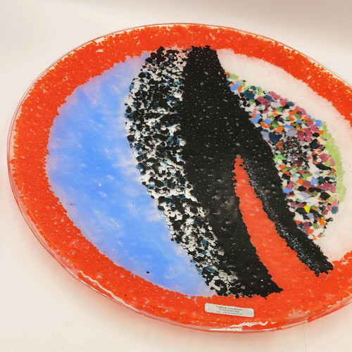 Tiffany glaskunst handwerk platter new, handmade, 34 cm diameter