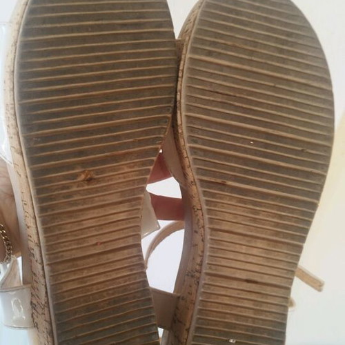 White platform sandals used, size 40, 5cm heel