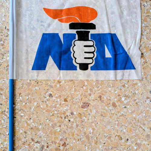 Nea Dimokratia flag used, approx. 48x23 cm