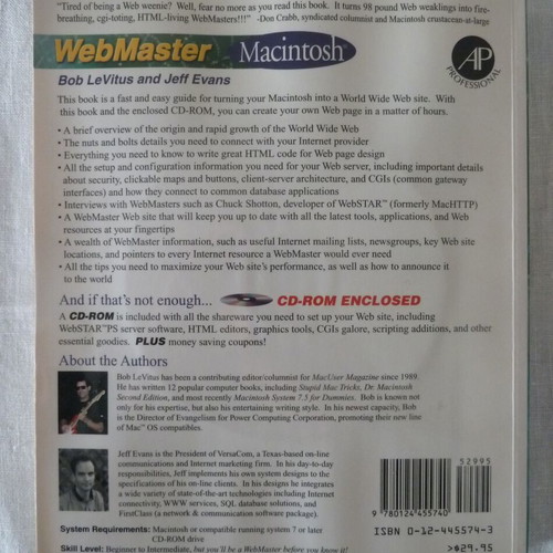 Macintosh Web Master book with CD-ROM like new