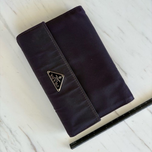 Prada women’s wallet used, purple nylon