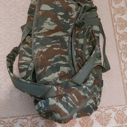 Pentagon camouflage military bag used with wear on 4 bottom corners