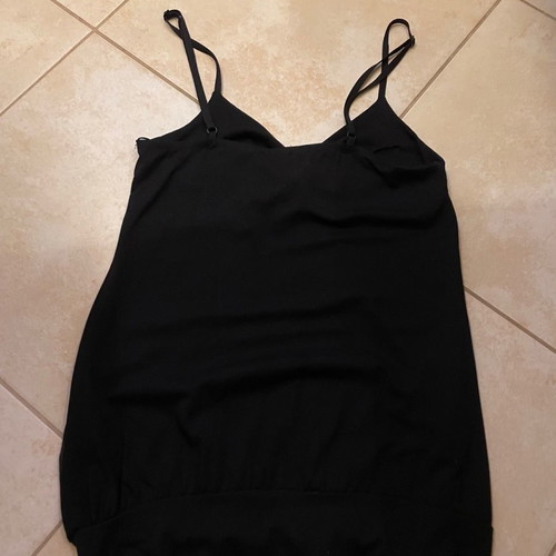 Batik blouse women's black with adjustable strap, size small