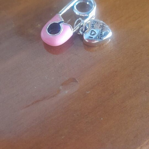 Charm new for bracelet pink and silver no name