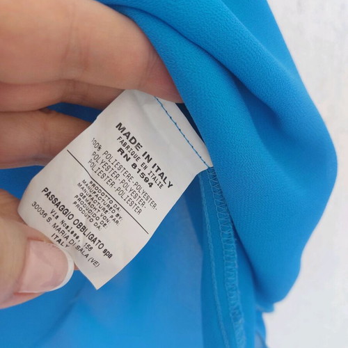 Naracamicie Italian Blue Blouse L/XL like new with Elegant Collar