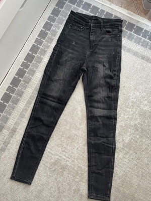 Stradivarius high-waisted slim fit jeans used, black, size S
