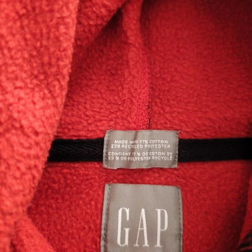 GAP Plaid Logo Hoodie Red and Black, Size L