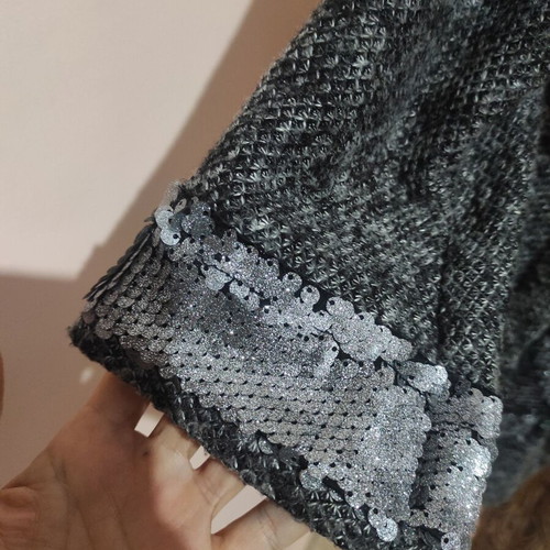 Italian wool cardigan Aerfan like new with sequins gray
