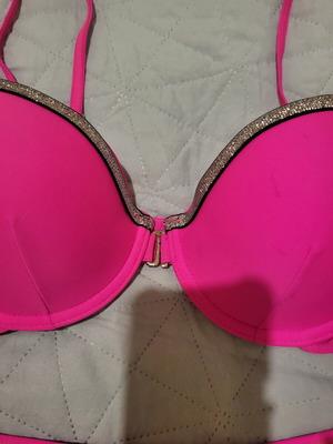 Bikini fuchsia with silver details like new, size M