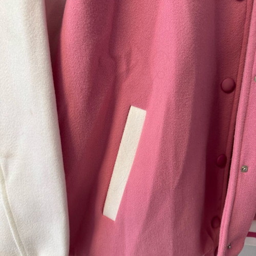 Lumina college jacket one size like new, white and pink