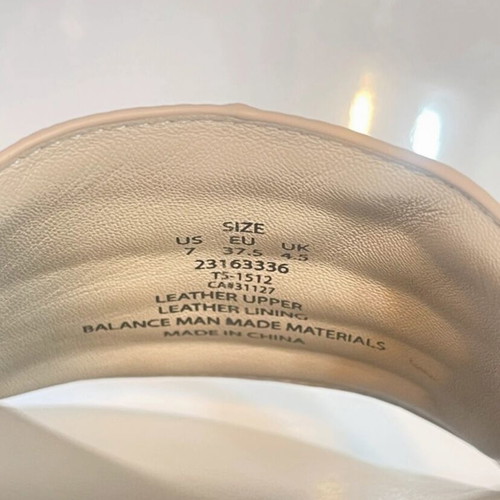 DKNY Jasna platform slides, beige nude leather, size 37