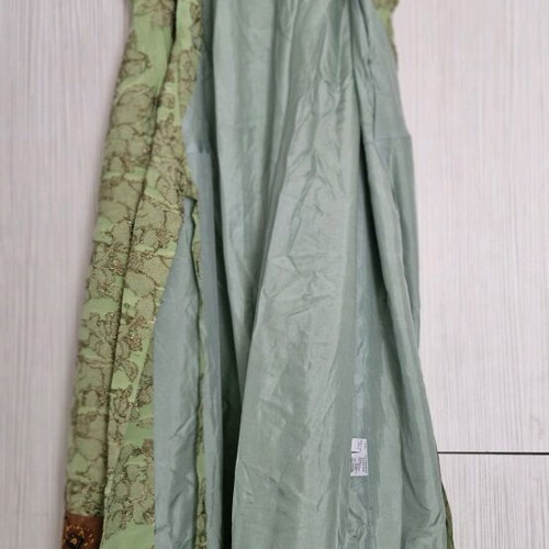 Clement Ribeiro Pure Silk Green Dress L Like New Wedding Baptism