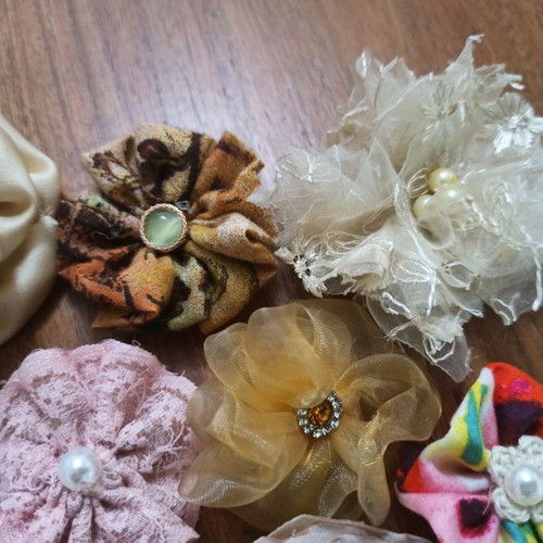 Handmade fabric flowers new, pack of 12 pieces
