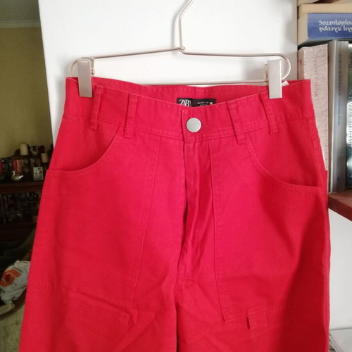 Cargo pants Zara red small used with multiple pockets