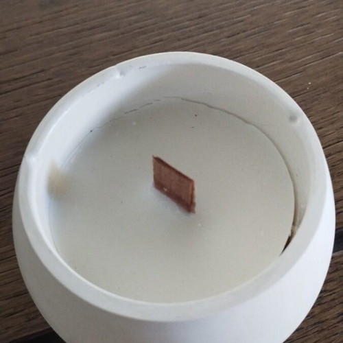 Candle in handmade ceramic container minimal design new