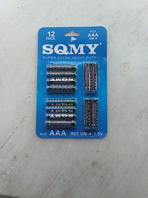 SQMY AAA αλκαλικές μπαταρίες πακέτο 12 καινούργιες