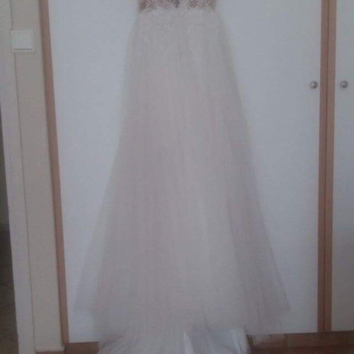 Stili Deligianni wedding dress small like new, white and beige