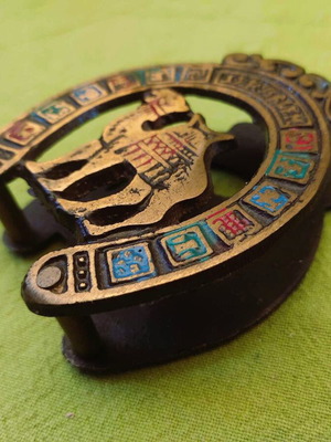 Brass case "Jerusalem" used, Arabic vintage decorative item